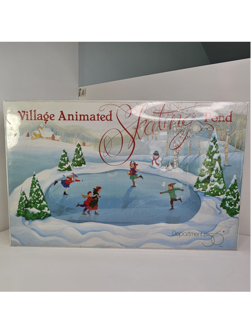 SEALED Vintage 1990s Department 56 Village Animated Skating Pond NEW 5229-9